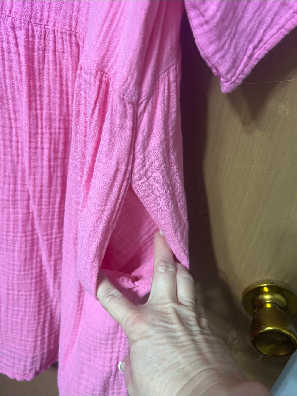 Old Navy Pink Gauze V-Neck Tunic - Picture 4 of 4